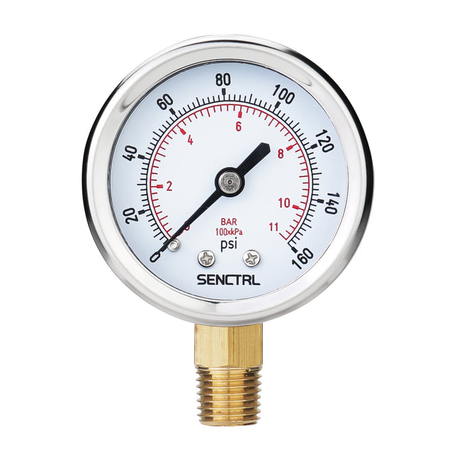 PRV-Tex 0-160 Psi Pressure Gauge, 1/4" NPT, 2" Dial