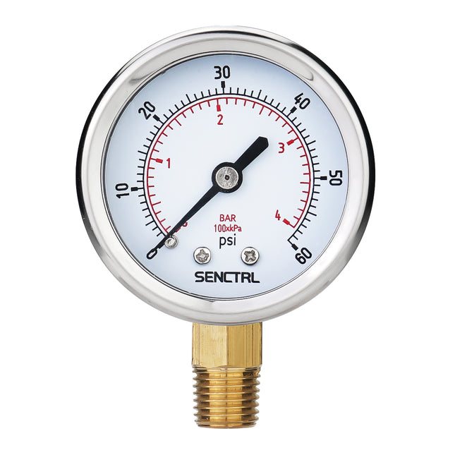 PRV-Tex 0-60 Psi Pressure Gauge, 1/4" NPT, 2" Dial