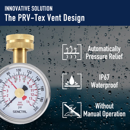 0-200 Psi Water Pressure Gauge with Lazy Hand, 3/4" GHT, 2.5" Dial, Lead Free