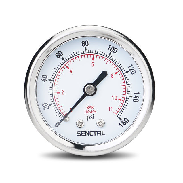 PRV-Tex 0-160 Psi Pressure Gauge, 1/4" NPT, 2" Dial, Back Mount