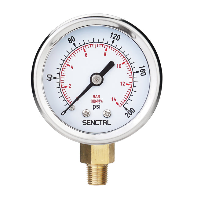 PRV-Tex 0-200 Psi Pressure Gauge, 1/8" NPT, 2" Dial