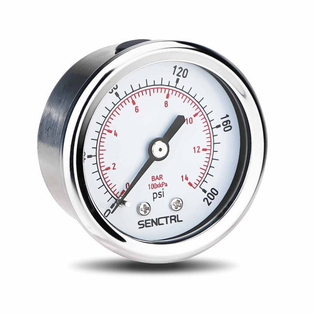 PRV-Tex 0-200 Psi Pressure Gauge, 1/8" NPT, 2" Dial, Back Mount