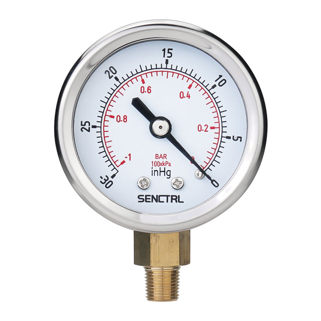 PRV-Tex -30-0 inHg Vacuum Pressure Gauge, 1/8" NPT, 2" Dial