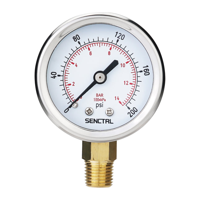 PRV-Tex 0-200 Psi Pressure Gauge, 1/4" NPT, 2" Dial