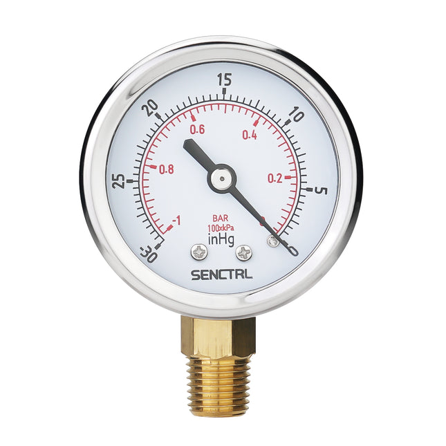 PRV-Tex -30-0 inHg Vacuum Pressure Gauge, 1/4" NPT, 2" Dial